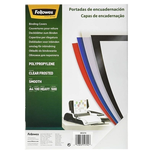 Acetato de Encadernação A4 PP 500 microns Transparente Fellowes 54770