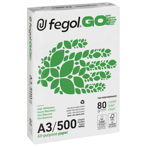 Resma Papel Fotocópia A3 80gr Fegol GO Branco