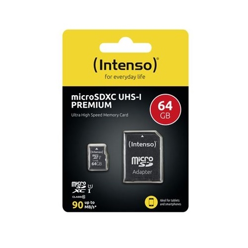 Cartão de Memória Intenso Micro SDXS UHS-I Premium Class 10 64GB