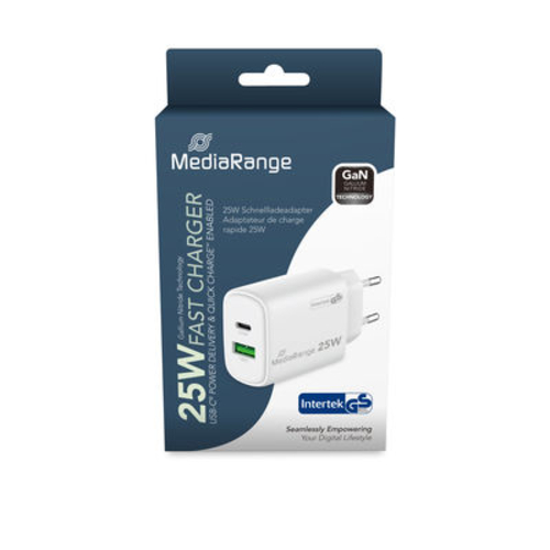 Carregador Mediarange 25w 1xUSB-A+1xUSB-C MRMA112-2