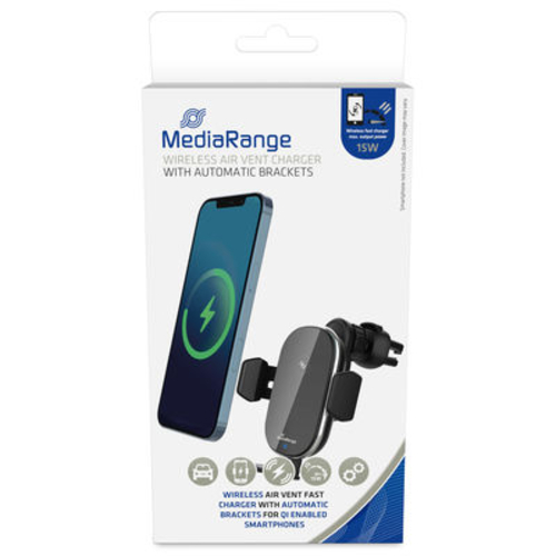 Carregador Mediarange 15w Wireless Com Suporte Para Carros MRMA117