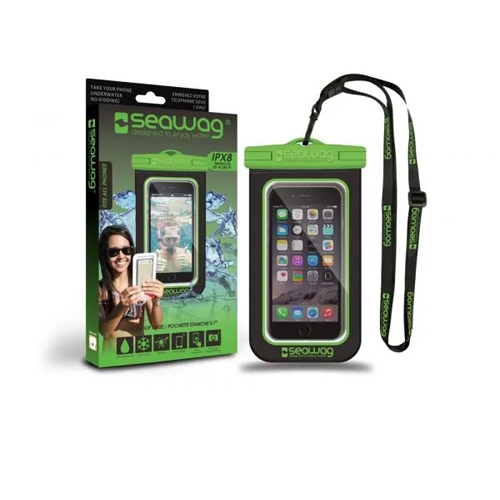 BOLSA IMPERMEÁVEL PARA SMARTPHONE SEAWAG PRETO E VERDE