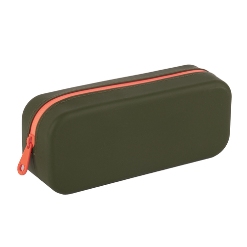 Estojo em Silicone Apli Soft Néon Retangular Verde Caqui
