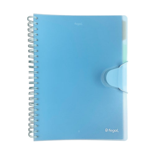 Caderno Capa PP A4 Fegol For All Pastel 5 Divisórias Pautado