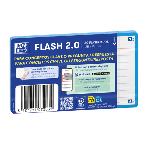 Flashcards A7 Oxford Turquesa Pautado 30 Folhas