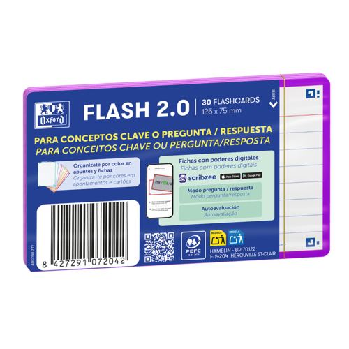 Flashcards A7 Oxford Roxo Pautado 30 Folhas