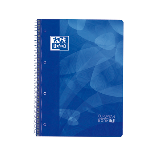 Caderno Espiral Capa Dura A4 Oxford Eurobook Azul Pautado 80 Folhas