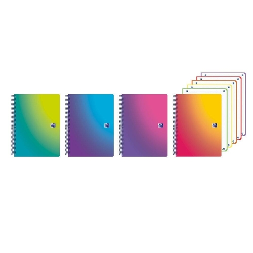 Caderno Espiral Capa Dura A4 120 Folhas Oxford Gradient Pautado 5 Disciplinas