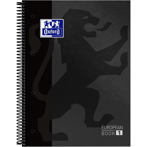 Caderno Espiral Capa Dura A4 80 Folhas Oxford Preto Xadrez