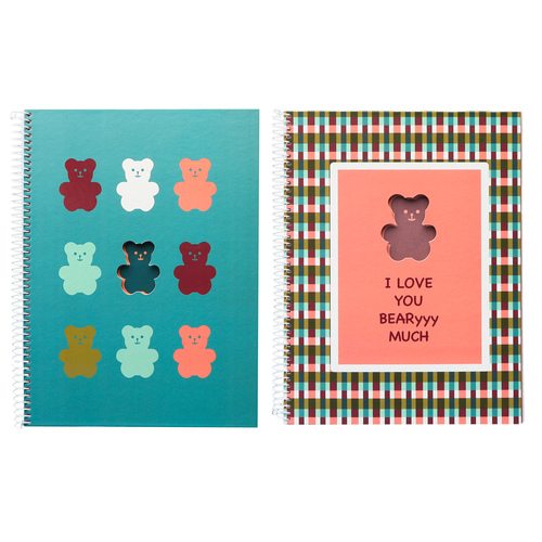 Caderno Espiral Capa Dura A4 Ancor Blog Teddy Bear Pautado 80 Folhas