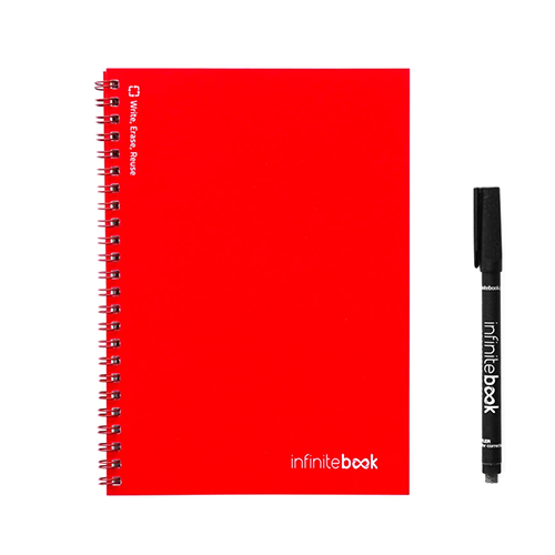 Kit Caderno A5 Infinitebook Vermelho Liso 15 Folhas