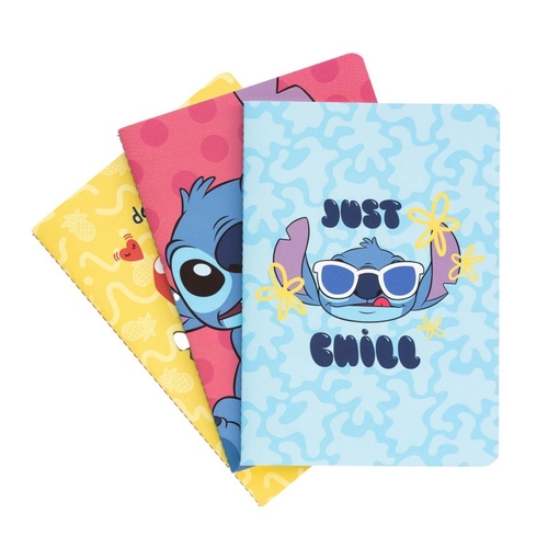 Caderno Agrafado A5 Erik Disney Stitch Tropical 35 Folhas (Pack de 3)