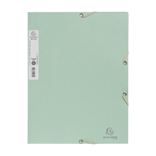 Capa com Elásticos A4 Cartolina Reciclada Exacompta AutentiK Verde Sálvia