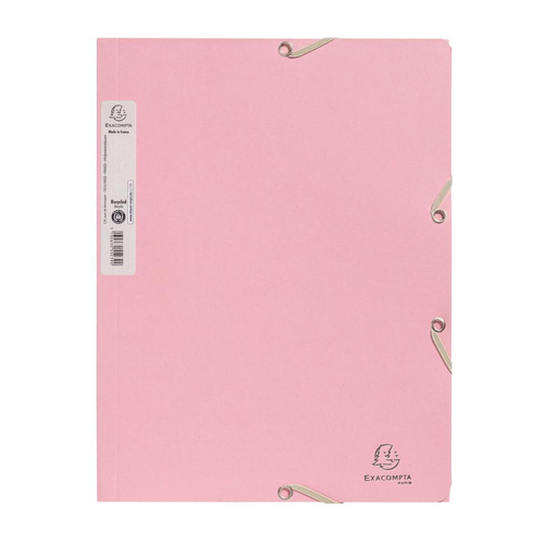Capa com Elásticos A4 Cartolina Reciclada Exacompta AutentiK Rosa Candy