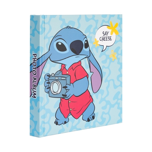 Album Fotográfico com 24 Páginas Adesivas para Fotos 16x16cm Disney Stitch Tropical