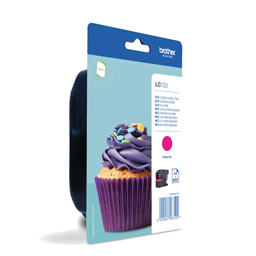 TINTEIRO ORIGINAL BROTHER LC-123MBP MAGENTA 600 PÁGINAS