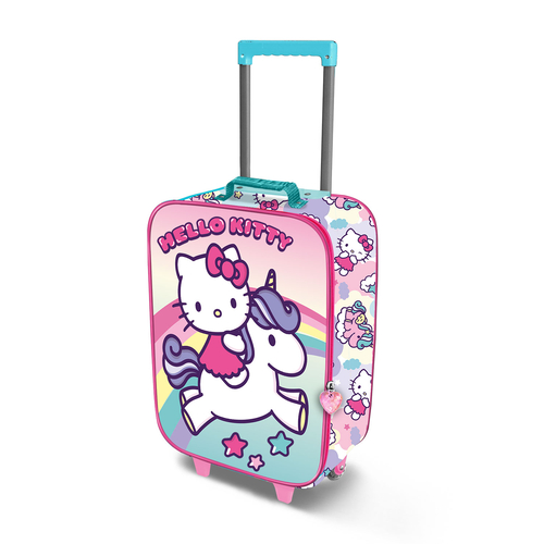 Mochila com Rodas Hello Kitty Soft 3D Unicórnio