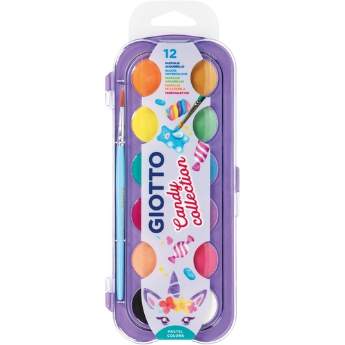 CAIXA 12 AGUARELAS ESCOLARES GIOTTO CANDY COLLECTION F351600