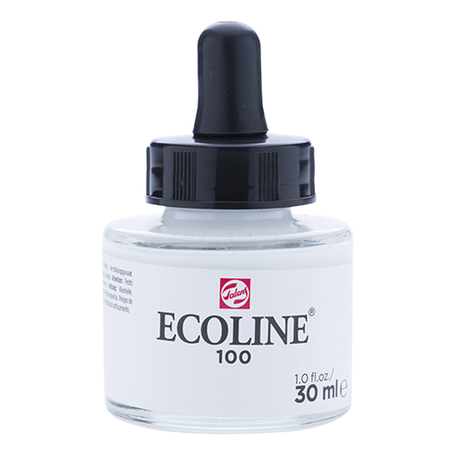 TINTA AGUARELA TALENS ECOLINE 100 LÍQUIDA BRANCA FRASCO 30ML