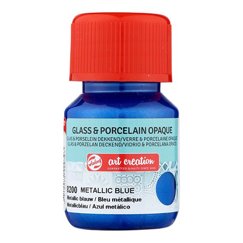 TINTA VITRAL PORCELANA OPACO TALENS 30ML AZUL METÁLICO 8200