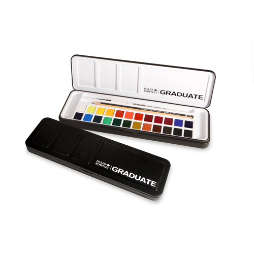 CAIXA 24 AGUARELAS DALER-ROWNEY GRADUATE SORTIDAS + PINCEL D135900024