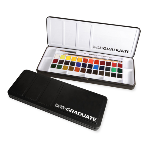 CAIXA 36 AGUARELAS DALER-ROWNEY GRADUATE SORTIDAS + PINCEL D135900036