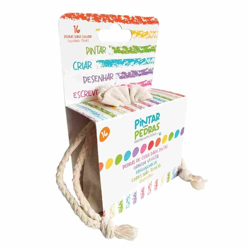 PEDRAS DE CERA PARA PINTAR - BOLSA COM 16 PEDRAS