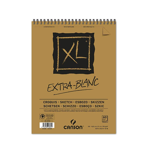 BLOCO DESENHO ESPIRAL CANSON XL EXTRA WHITE A5 90GR 60 FOLHAS C200001869