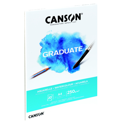 BLOCO DESENHO CANSON GRADUATE A4 250GR 20 FOLHAS AGUARELA C400110374