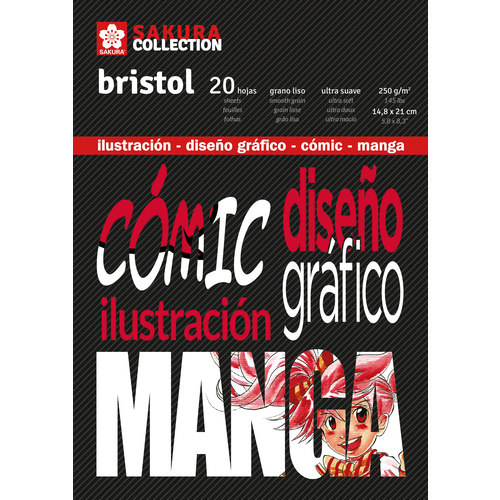 Bloco de Desenho Sakura Bristol Manga A5