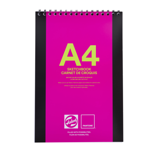 BLOCO DESENHO TALENS PANTONE SKETCHBOOK ESPIRAL A4 FSCM70