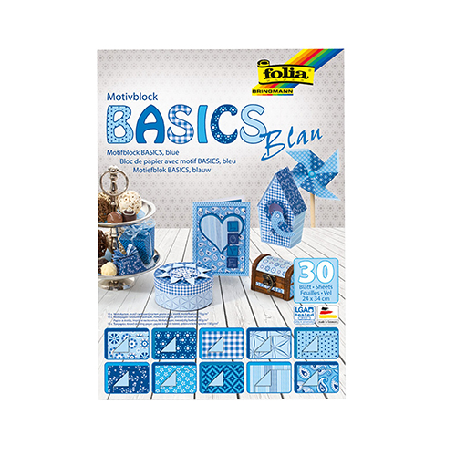 BLOCO 26 FOLHAS 24X34CM MOTIVBLOCK FOLIA AZUL BÁSICO 46449