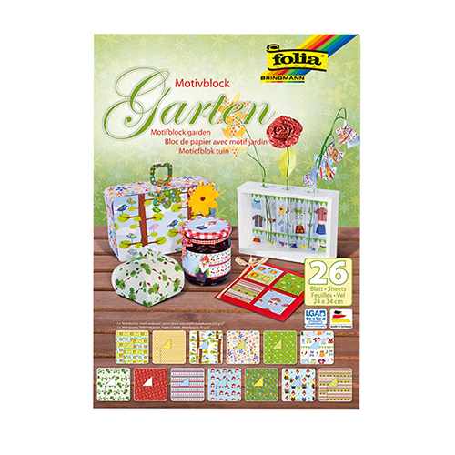BLOCO 26 FOLHAS 24X34CM MOTIVBLOCK FOLIA JARDIM 47149