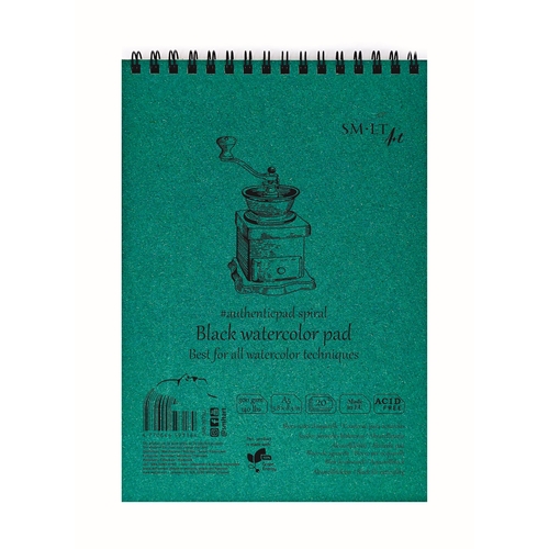 BL. DESENHO SM.LT BLACK WATERCOLOR A5 300GR 20F 5AB-20TS/J