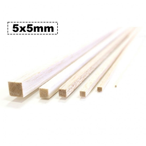 RIPA DE MADEIRA DE BALSA 100CM 5X5MM