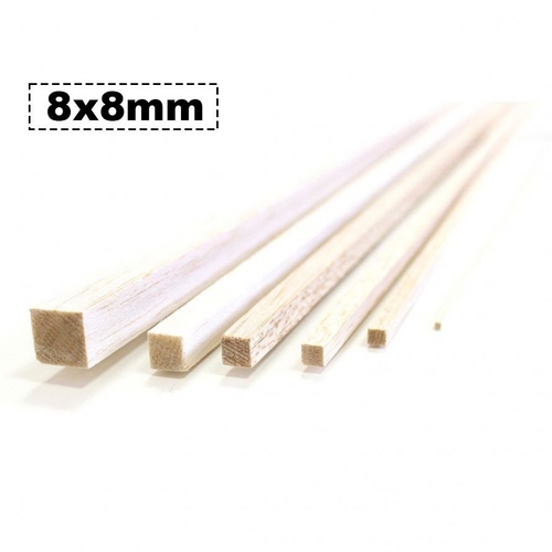 RIPA DE MADEIRA DE BALSA 100CM 8X8MM