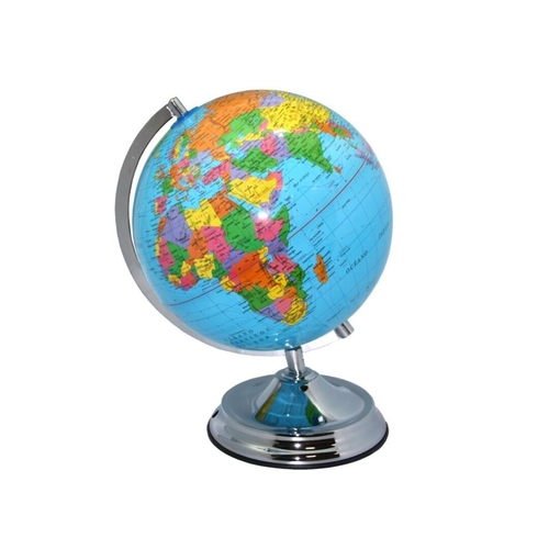 Globo Terrestre Azul 25cm - Base Metálica