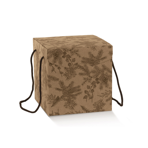 CAIXA EM CARTÃO COM CORDÃO 245X245X180MM MAGIC FOREST 197745