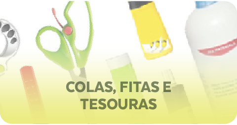 Colas, fitas e tesouras